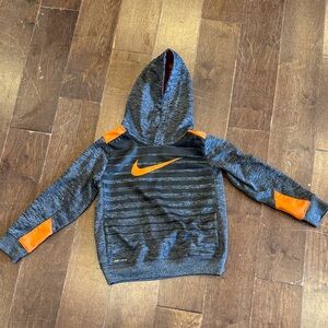 Nike Kids Charcoal and Orange Hoodie